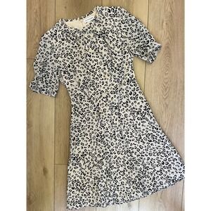 Altuzarra Jae Animal Print Silk Dress Short Sleeve Mini